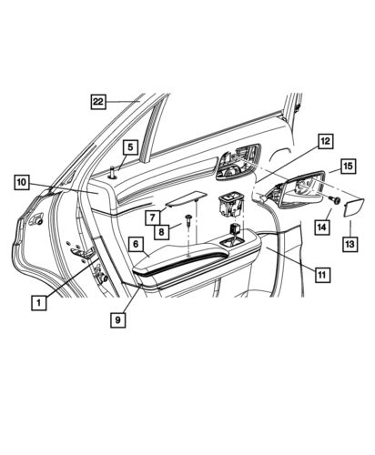 Genuine mopar rear door trim panel left 1vq571r9ah