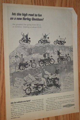 ★1966 harley davidson full line original advertisement print ad 66 electra glide