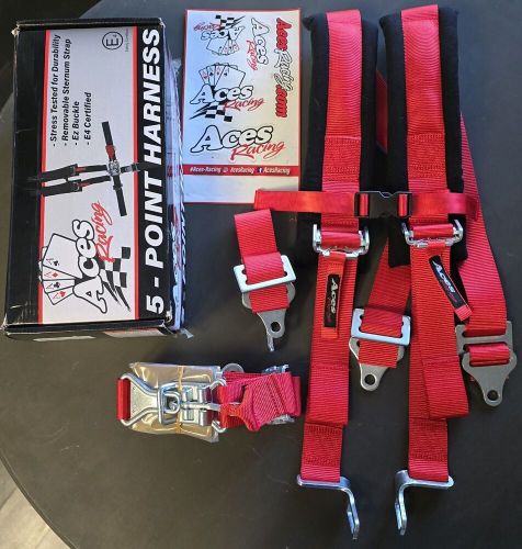 Aces racing 5 point harness with 2 inch padding red new