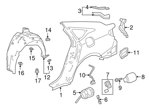 Genuine honda outer cover 17667-tva-a01