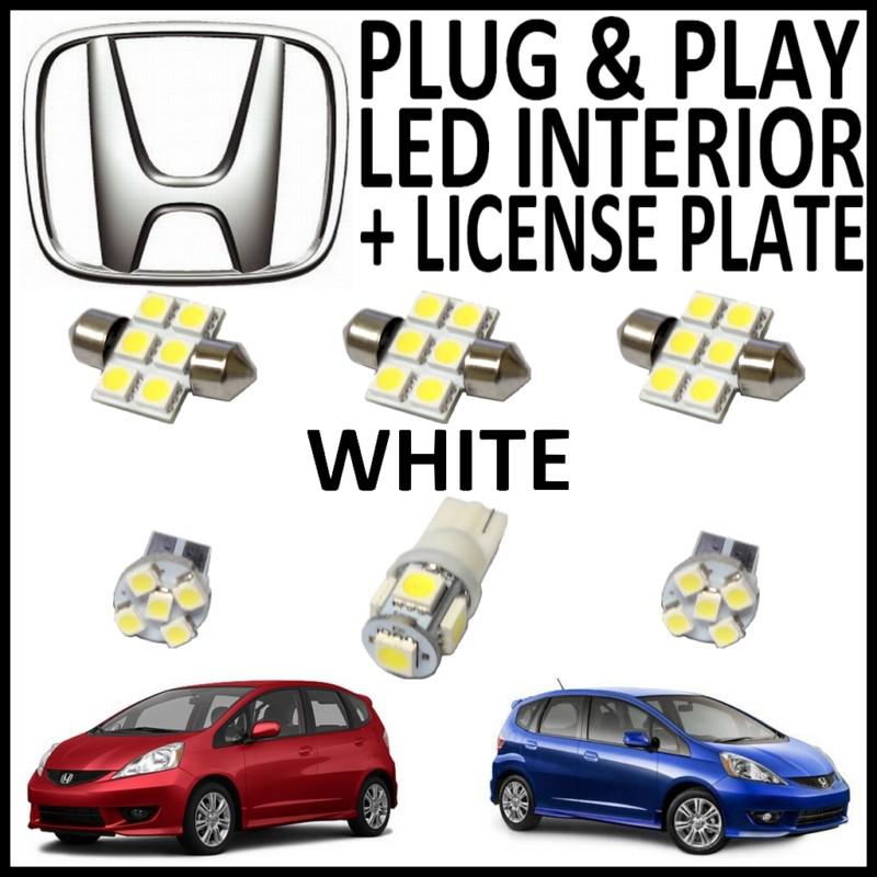 6x green led lights interior package kit for 2009-2013 honda fit hf1g