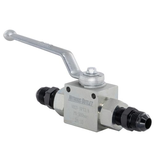 Nitrous outlet stainless steel inline shut off ball valve – 7,250 psi / 8an fit