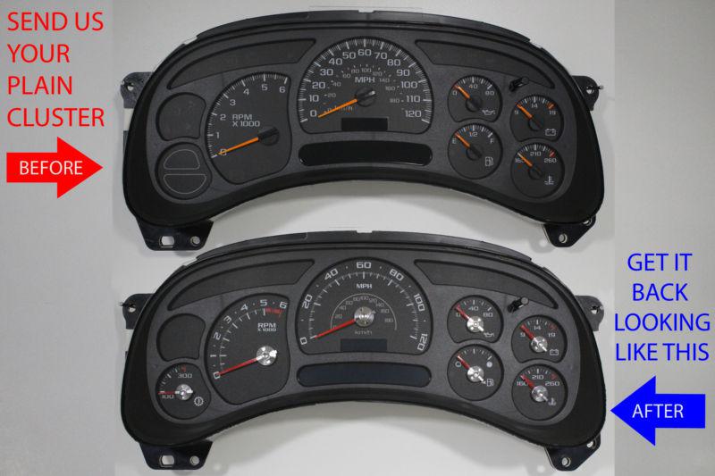 Custom gm instrument odometer cluster gauge dash panel upgrade+ escalade trim