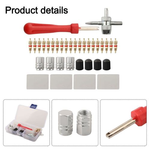 Convenient tire valve stem core remover kit for car and bike tire maintenance