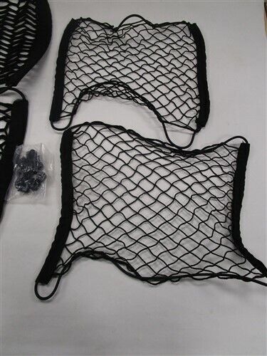 Boat cargo storage net set (4) black nylon (2) 16&#034; x 12&#034; (2) 24&#034; x 15&#034; marine