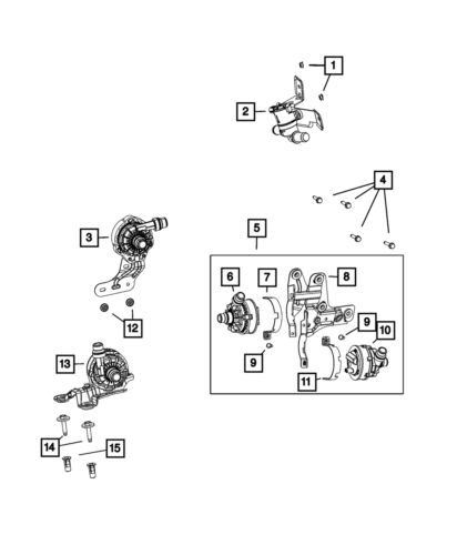 Genuine mopar auxiliary coolant pump 68666572aa