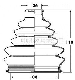 Cv joint boot fits fiat ulysse 179 2.0 front outer 03 to 11 c.v. driveshaft b&amp;b