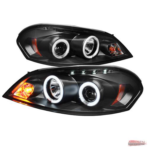 2006-2013 chevy imlala ccfl dual halo led black projector headlights lamp set