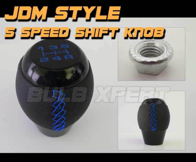 Ford focus m12 x 1.25 5 speed manual blk leather blue stitch sport shift knob