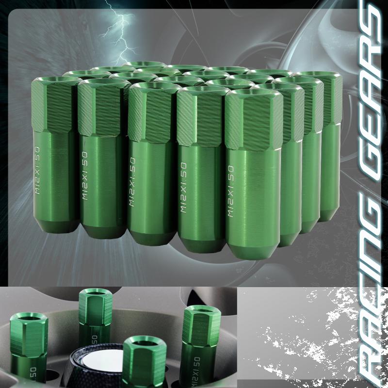 Anodized green m12x 1.5mm wheel rim pitch thread extended open end tuner lug nut