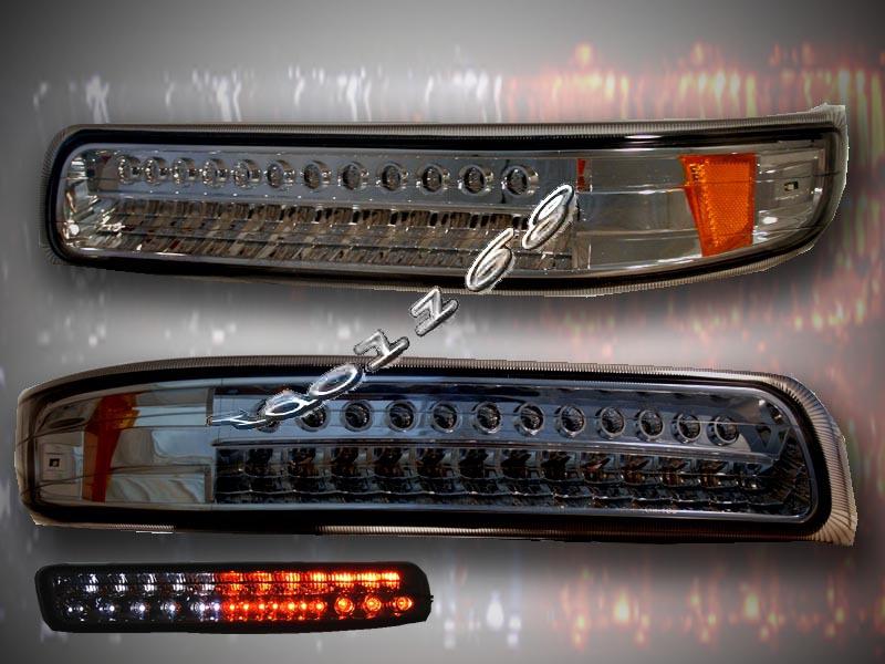 99-02 chevy silverado bumper lights smoke led 00 01