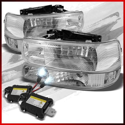 6k slim hid kit+00-06 silverado suburban tahoe euro headlights+bumper lights