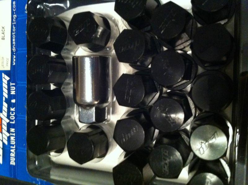 Dna motoring 35mm duralumin lug nut nuts 12x1.25 bk