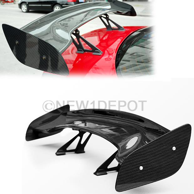 Car 57'' 3di gt jdm real carbon fiber rear trunk spoiler wing wind top plate new