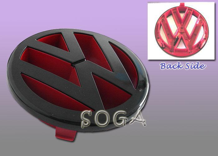 09 10 11 12  vw golf mk6 black red front grill grille emblem badge 2009 2010