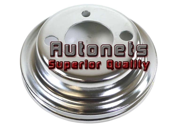 Chrome steel small big block chevy crankshaft pulley single groove lwp hot rod