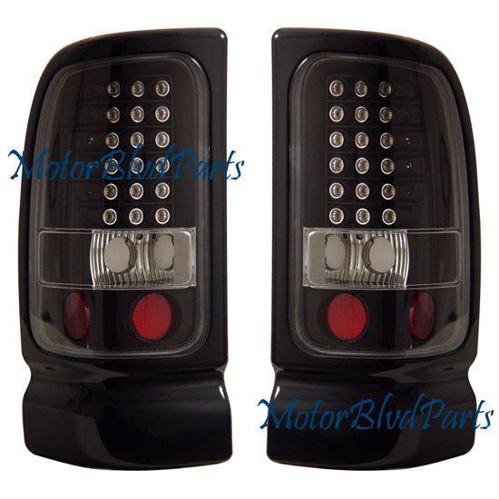 94-01 ram led black tail lamps rear brake lights pair