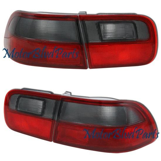 92-95 civic sedan red/smoke tail lights rear brake lamp