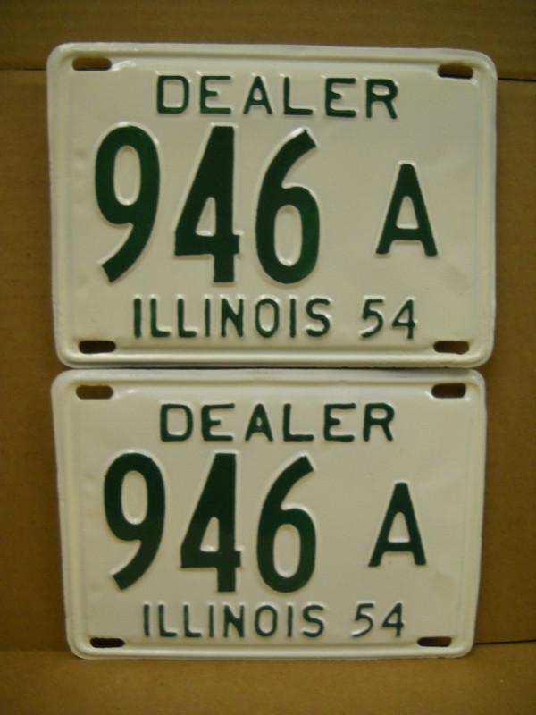 Illinois dealer license plates 1954 chevy ford mopar buick olds pontiac lincoln 
