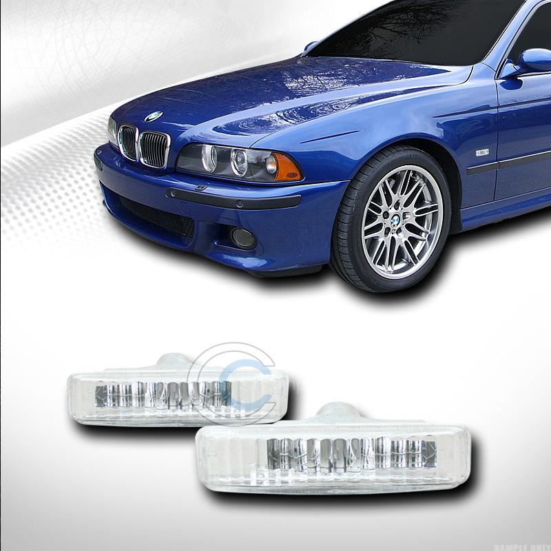 Crystal clear parking side marker fender lights lamps px 97-03 bmw e39 5-series