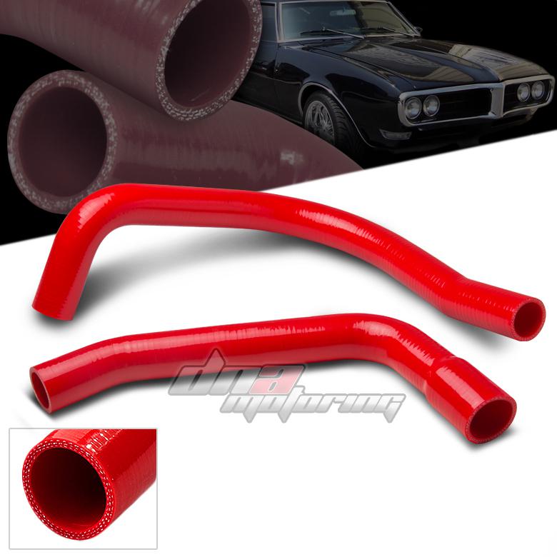 67-69 chevy camaro/firebird t/a v8 red silicone direct fit radiator hose piping