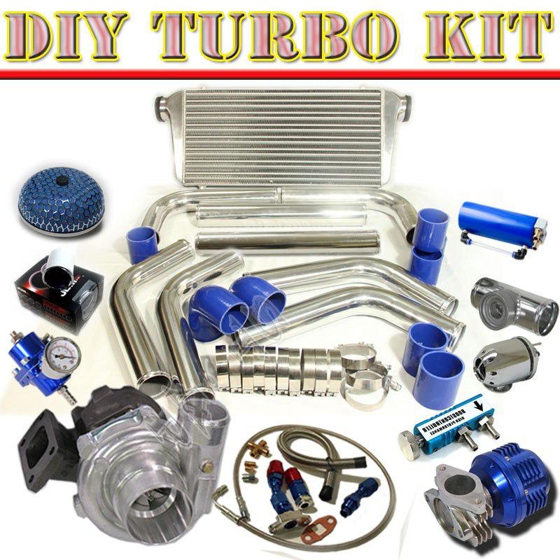 Diy t3/t4 turbo+31" intercooler+2.5" piping kit+filter+bov chrome+oil tank c/bl