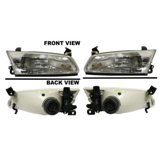 New pair set headlight headlamp assembly sae and dot stamped 97-99 toyota camry