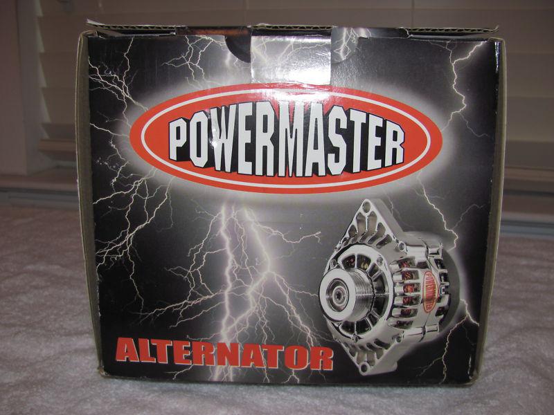 Powermaster 8-37529 sb chrysler 140 amp upgrade alternator w/ spacer chrome