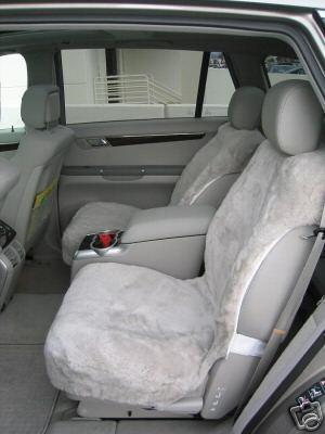 Sheepskin doublecap seat covers with airbags cutout a pair