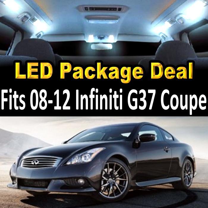 7x white led interior lights package deal 2008-2012 infiniti g37 coupe.