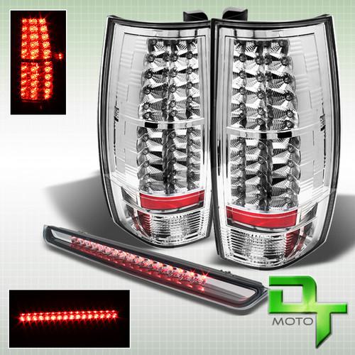 07-13 tahoe suburban yukon chrome led tail lights lamps + clear 3rd brake light