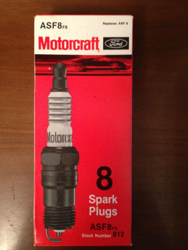 Motorcraft ford asf8 spark plugs set of 8 stock # 812 oem v8 new