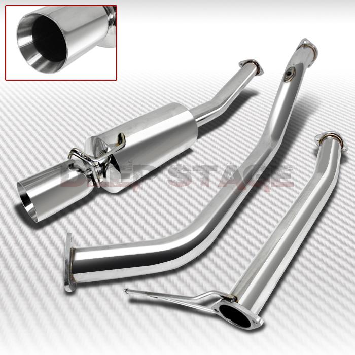 Stainless turbo cat back exhaust 3.5" tip muffler 93-98 toyota supra mk4 2jz-gte