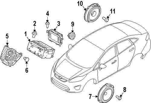 Ford be8z18808a genuine oem factory original front dr speaker