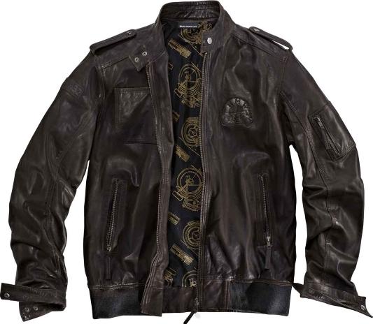 Bmw genuine motorcycle motorrad heritage men's leather jacket dark brown size s