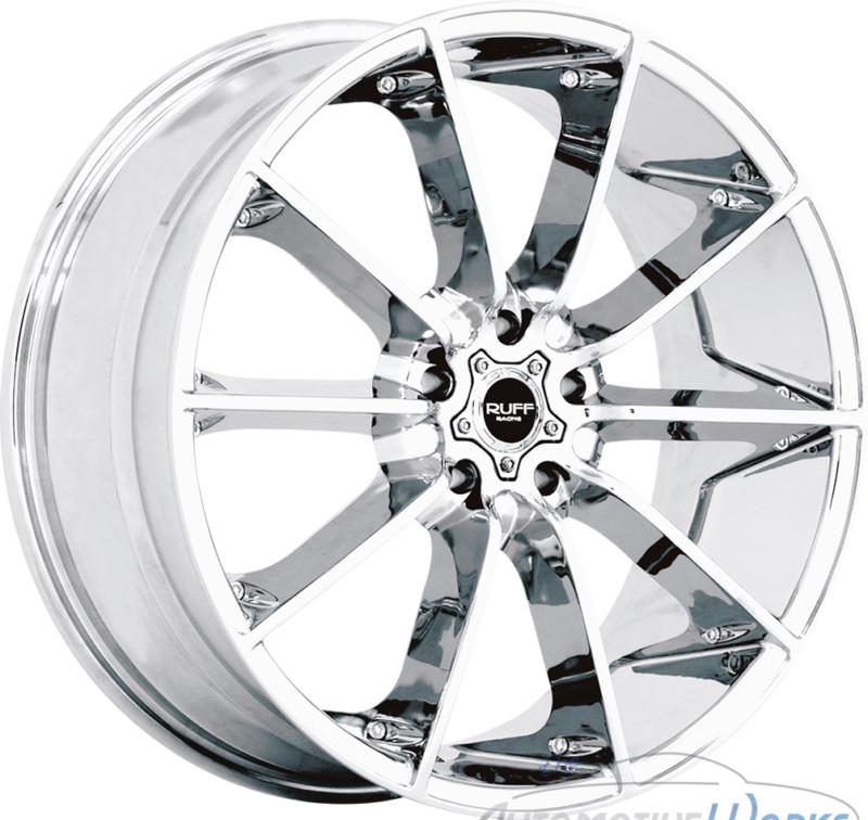 1 - 20x10 ruff r943 5x114.3 5x4.5 +25mm chrome rim wheel inch 20"