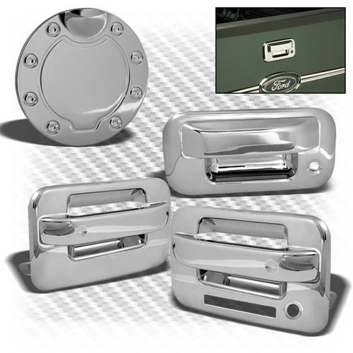 04-08 f150 2dr chromed door handle + tailgate handle + gas tank cover trim combo