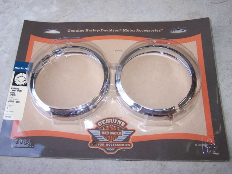 Harley davidson twin cam touring ultra road king oem hd passing lamp trim rings