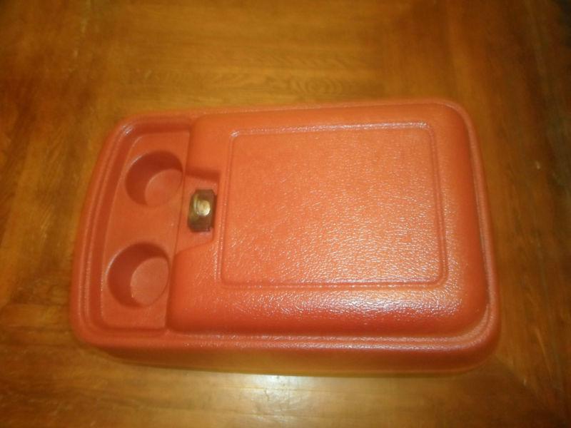 78-91 red ford truck bronco center console w/ working latch and key must see