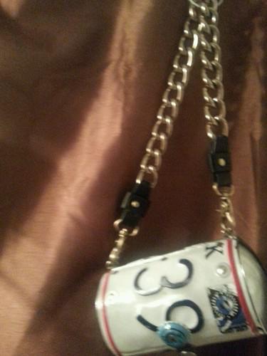 Vintage woman purse. beautiful new york license plate made