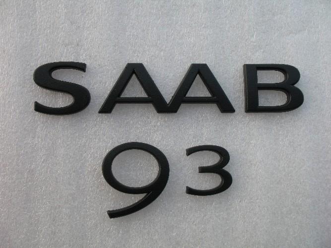 99-02 saab 9-3 93 flat matte black blackout blacked out emblem logo badge sign 