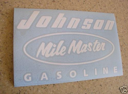 Johnson vintage mile master tank decal 2-pak free ship + free fish decal!