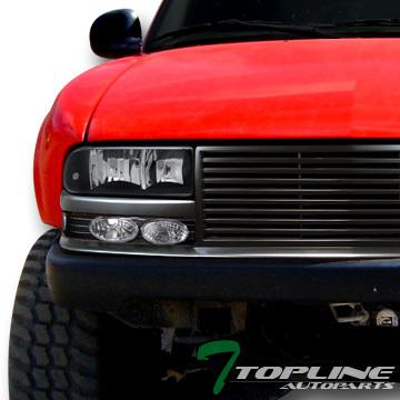 Blk head lights signal+bumper lamps yd+grill grille 1998-2004 s10 blazer pick up