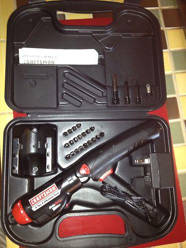 Craftsman 315.113160 screwdriver cordless 4 v lithium-ion bits charger case