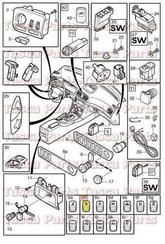 Brand new oem side view mirrors folding switch 1999-2009 volvo s60 s80 v70 v70xc