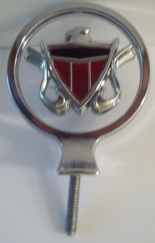 Am amc american motors 1967 rambler ambassador shield nos chrome hood ornament 