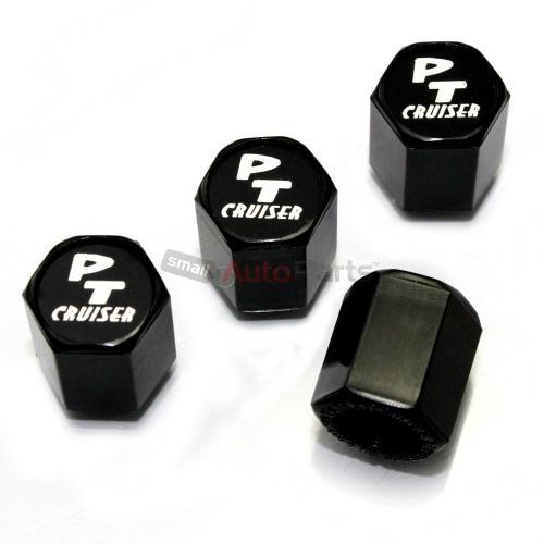 (4) chrysler pt cruiser logo black abs tire/wheel stem air valve caps covers