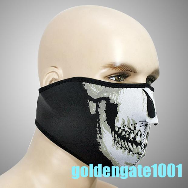 Gg motorcycle biker skull neoprene snowboard ski half face mask warmer hot style