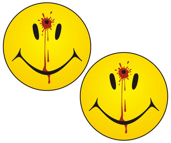 Smiley face dead decal set 3"x3" bullet hole hippie anti war sticker s2 zu1