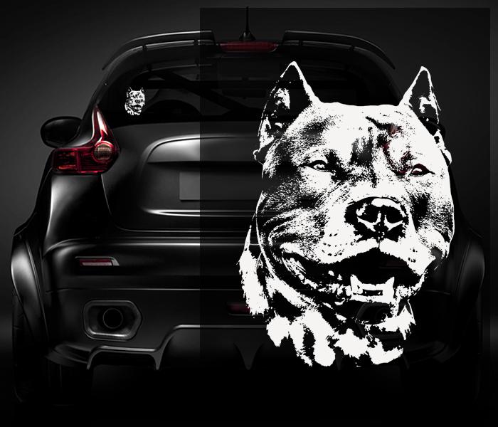 Pitbull dog decal white 5"x3.6" pit bull terrier pitt vinyl car sticker pb2 zu1